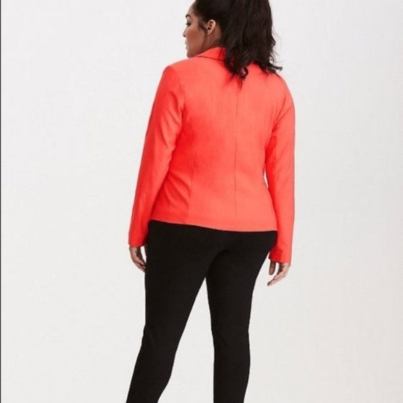 Torrid | Open Front Lined Blazer | Hibiscus/Coral | Size 3x - Picture 4 of 6